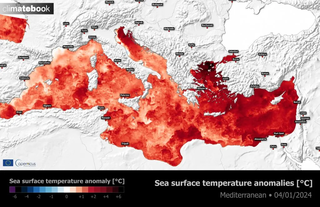 Παρατεταμένος θαλάσσιος καύσωνας στη Μεσόγειο απο τα τέλη του φθινοπώρου